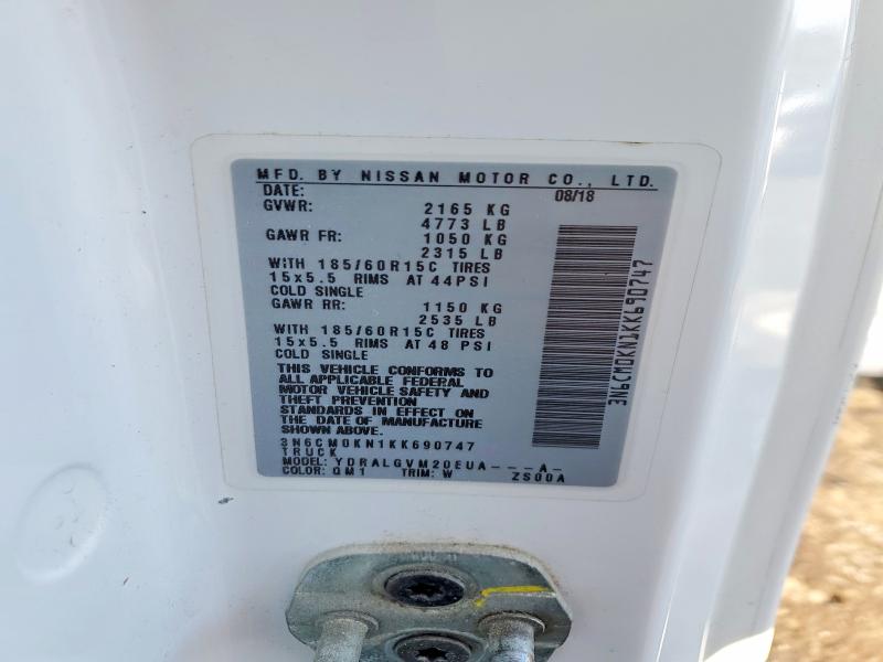 Продажа на аукционе авто 2019 Nissan Nv200, vin: 3N6CM0KN1KK690747, номер лота: 54123656