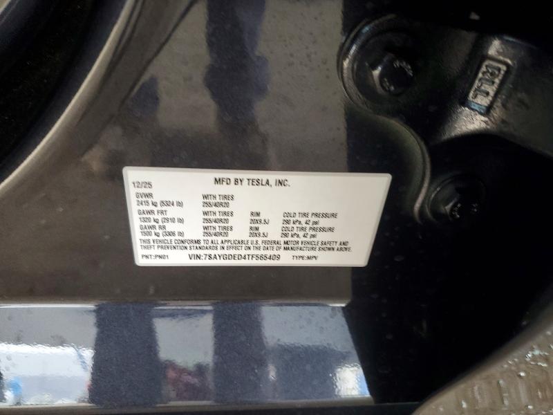 Продажа на аукционе авто 2026 Tesla Model Y, vin: 7SAYGDED4TF565409, номер лота: 76642165