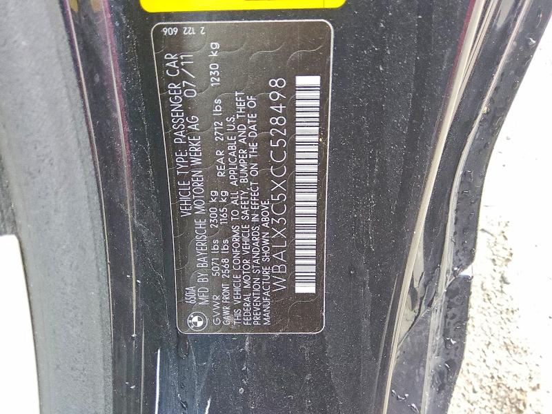 2012 Bmw 650 მანქანა იყიდება აუქციონზე, vin: WBALX3C5XCC528498, აუქციონის ნომერი: 78085595