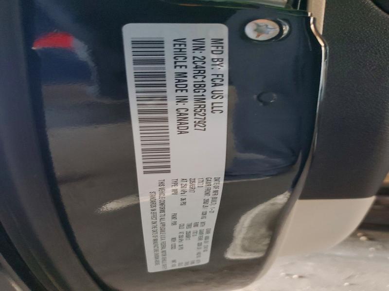 75776695 :رقم المزاد ، 2C4RC1BG1MR527927 vin ، 2021 Chrysler Pacifica مزاد بيع