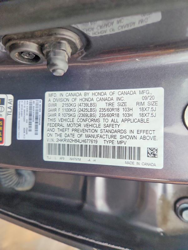 Продаж на аукціоні авто 2020 Honda Cr-v, vin: 2HKRW2H84LH677619, номер лоту: 73665485