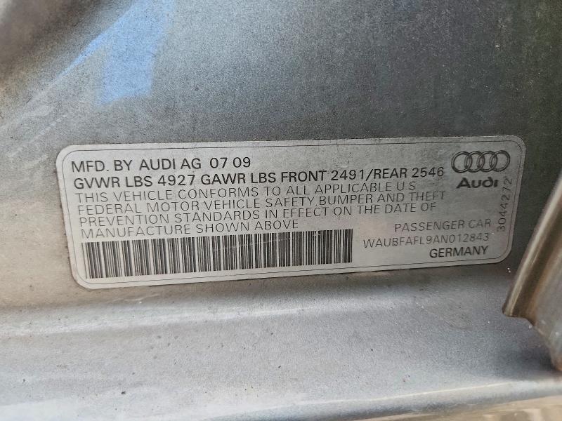 Aukcja sprzedaży 2010 Audi A4, vin: WAUBFAFL9AN012843, numer aukcji: 76852505