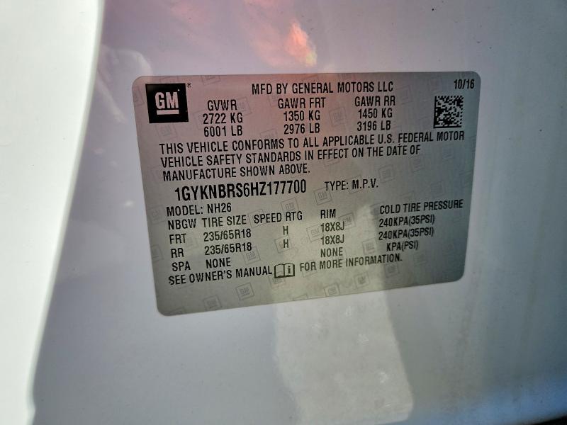Auction sale of the 2017 Cadillac Xt5, vin: 1GYKNBRS6HZ177700, lot number: 78634185