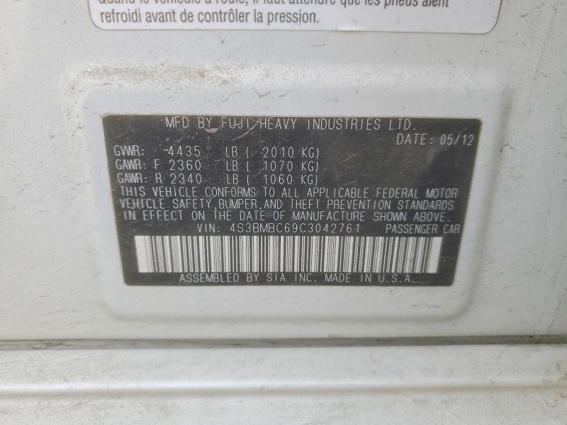 2012 Subaru Legacy მანქანა იყიდება აუქციონზე, vin: 4S3BMBC69C3042761, აუქციონის ნომერი: 76468595