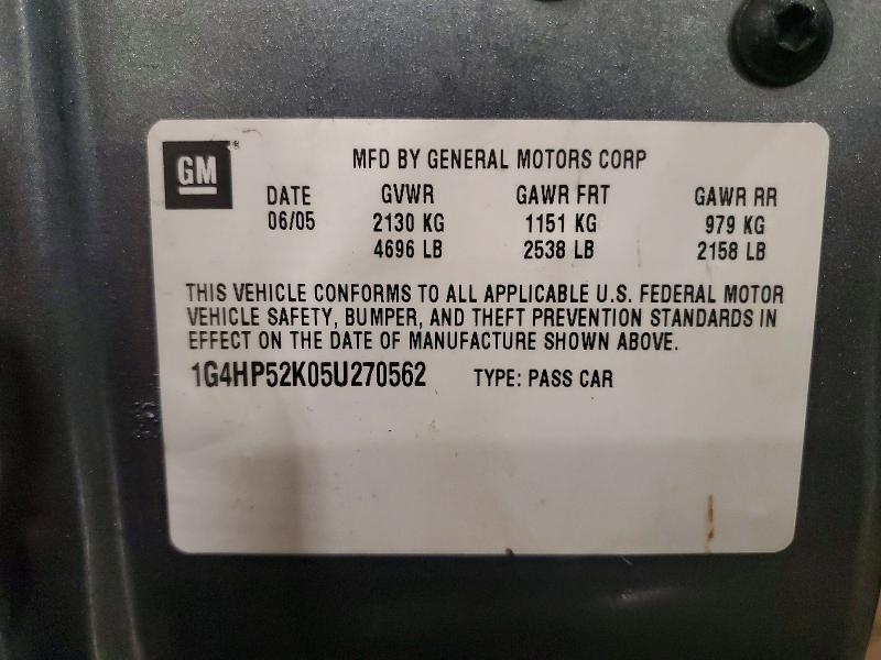 2005 Buick Lesabre მანქანა იყიდება აუქციონზე, vin: 1G4HP52K05U270562, აუქციონის ნომერი: 77557275