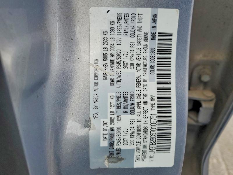 Продаж на аукціоні авто 2007 Mazda Cx-9, vin: JM3TB28C670109761, номер лоту: 77546175
