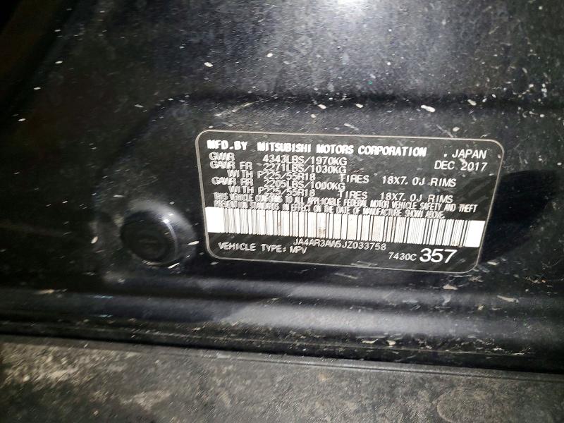 76345945 :رقم المزاد ، JA4AR3AW5JZ033758 vin ، 2018 Mitsubishi Outlander Sport مزاد بيع
