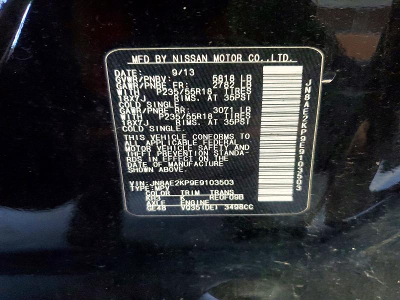 Aukcja sprzedaży 2014 Nissan Quest S, vin: JN8AE2KP9E9103503, numer aukcji: 74443065