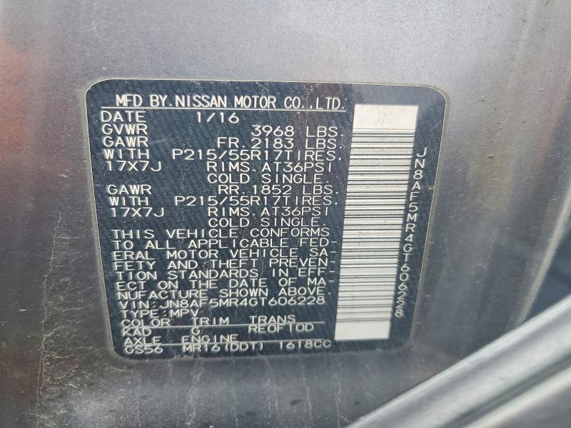 Продаж на аукціоні авто 2016 Nissan Juke, vin: JN8AF5MR4GT606228, номер лоту: 76219195