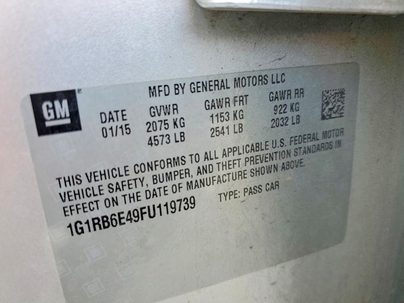 Продаж на аукціоні авто 2015 Chevrolet Volt, vin: 1G1RB6E49FU119739, номер лоту: 78372895