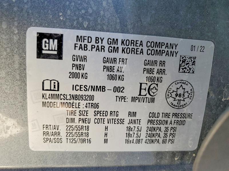 Продаж на аукціоні авто 2022 Buick Encore Gx, vin: KL4MMCSL3NB093200, номер лоту: 77731115