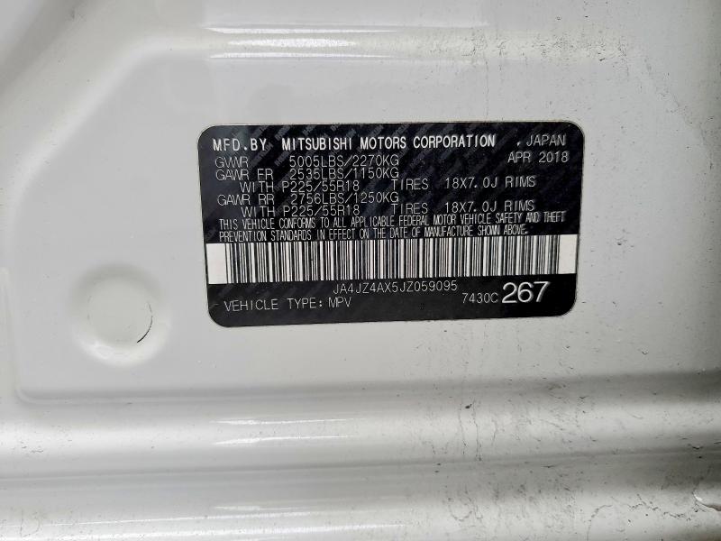 Продаж на аукціоні авто 2018 Mitsubishi Outlander, vin: JA4JZ4AX5JZ059095, номер лоту: 76393735
