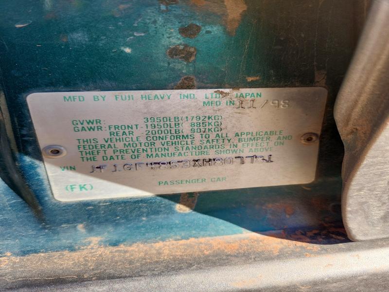1999 Subaru Impreza მანქანა იყიდება აუქციონზე, vin: JF1GF4853XH807781, აუქციონის ნომერი: 76273445