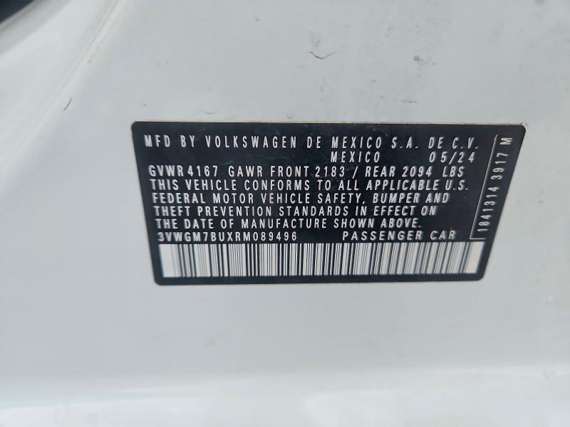78139155 :رقم المزاد ، 3VWGM7BUXRM089496 vin ، 2024 Volkswagen Jetta مزاد بيع