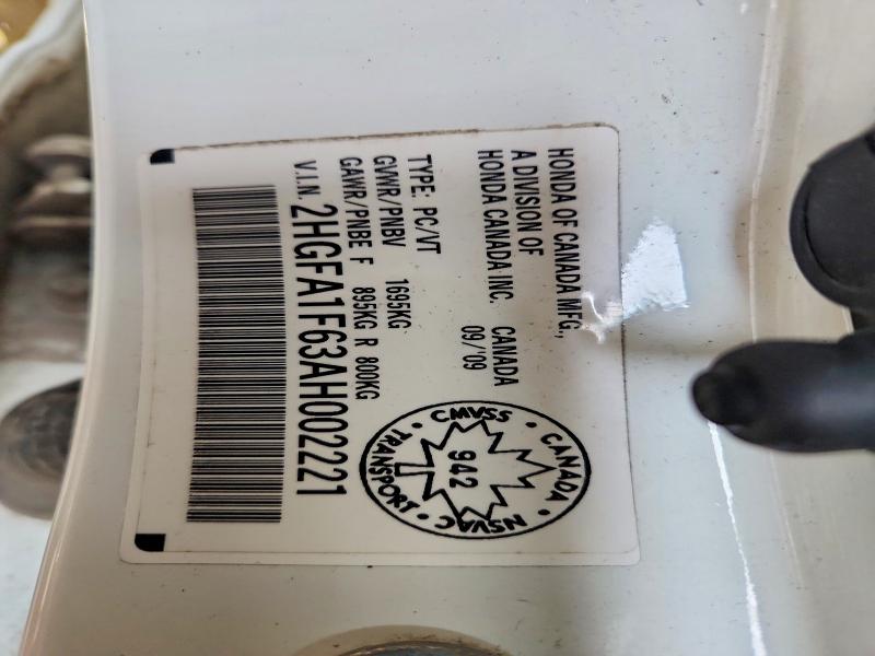 Aukcja sprzedaży 2010 Honda Civic, vin: 2HGFA1F63AH002221, numer aukcji: 78851335