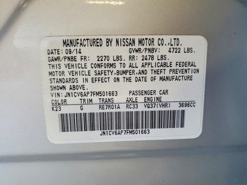 Продаж на аукціоні авто 2015 Infiniti Q40, vin: JN1CV6AP7FM501663, номер лоту: 77742095