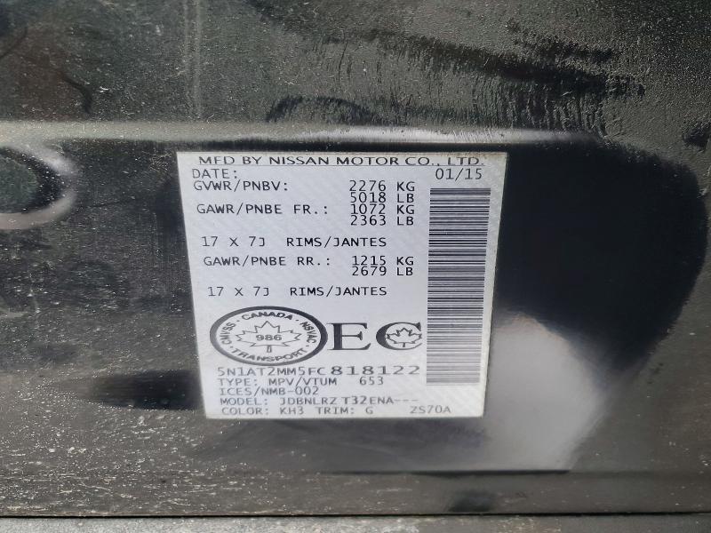 Aukcja sprzedaży 2015 Nissan Rogue, vin: 5N1AT2MM5FC818122, numer aukcji: 77548015