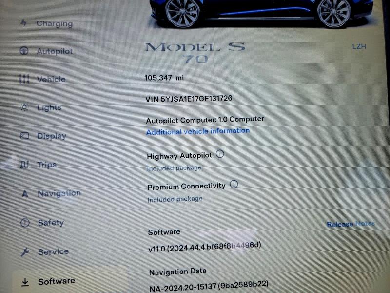 Продажа на аукционе авто 2016 Tesla Model S, vin: 5YJSA1E17GF131726, номер лота: 77596055