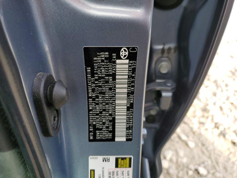 Aukcja sprzedaży 2020 Toyota Corolla, vin: 5YFEPRAEXLP072155, numer aukcji: 77317465