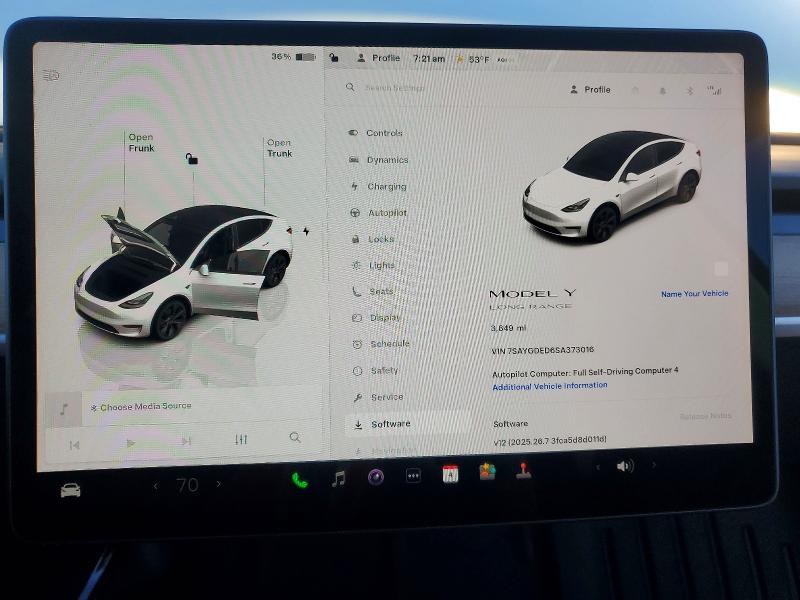 76217545 :رقم المزاد ، 7SAYGDED6SA373016 vin ، 2025 Tesla Model Y مزاد بيع