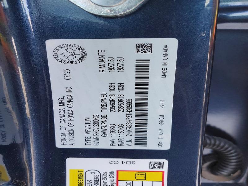 Aukcja sprzedaży 2026 Honda Cr-v, vin: 2HKRS6H73TH209665, numer aukcji: 72901435
