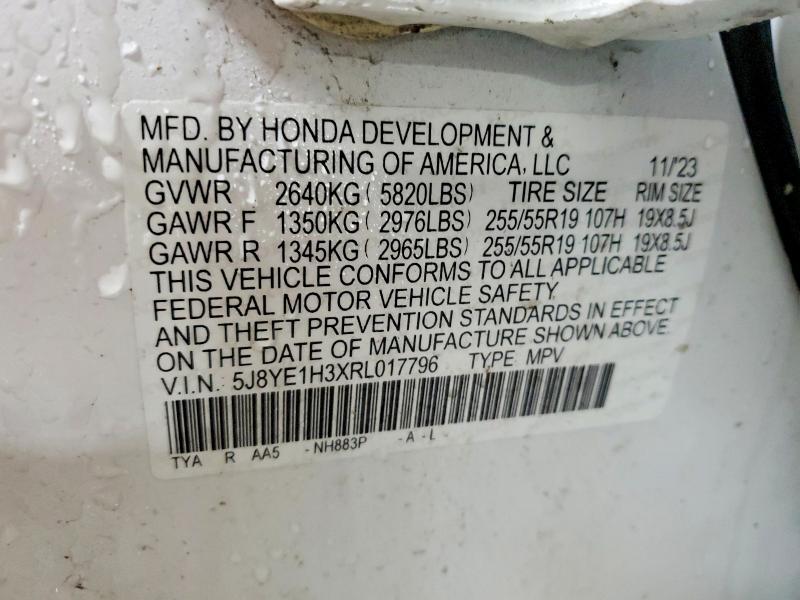 78813695 :رقم المزاد ، 5J8YE1H3XRL017796 vin ، 2024 Acura Mdx مزاد بيع