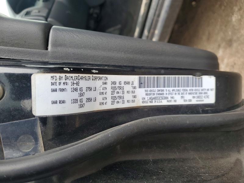 Продаж на аукціоні авто 2003 Jeep Grand Cherokee, vin: 1J4GW48S53C563004, номер лоту: 75418485