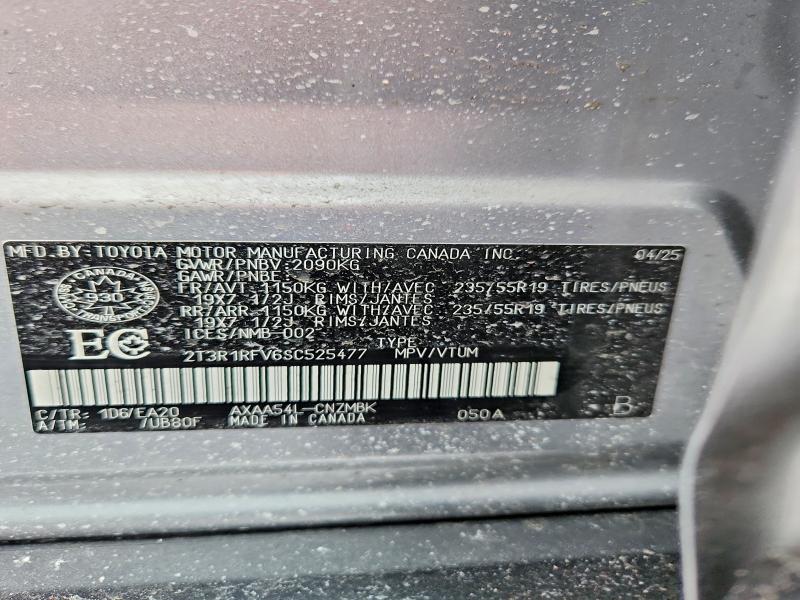 2025 Toyota Rav4 მანქანა იყიდება აუქციონზე, vin: 2T3R1RFV6SC525477, აუქციონის ნომერი: 75802115