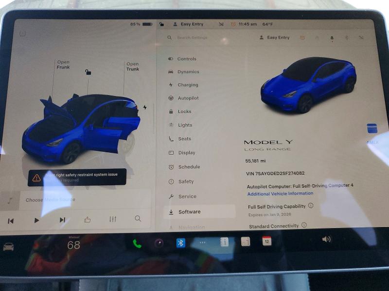 2025 Tesla Model Y მანქანა იყიდება აუქციონზე, vin: 7SAYGDED2SF274082, აუქციონის ნომერი: 77308705