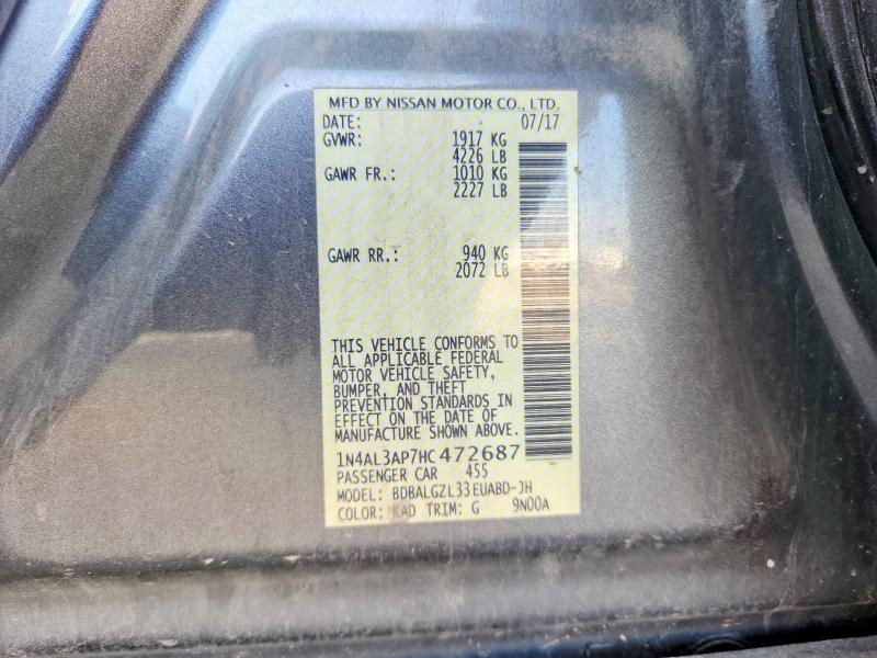 74962735 :رقم المزاد ، 1N4AL3AP7HC472687 vin ، 2017 Nissan Altima مزاد بيع