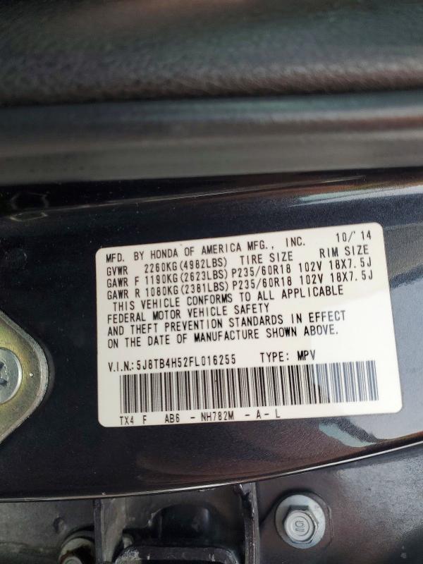 Продаж на аукціоні авто 2015 Acura Rdx, vin: 5J8TB4H52FL016255, номер лоту: 78764255