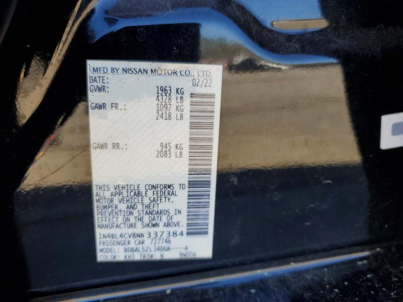 78630145 :رقم المزاد ، 1N4BL4CV8NN337384 vin ، 2022 Nissan Altima مزاد بيع