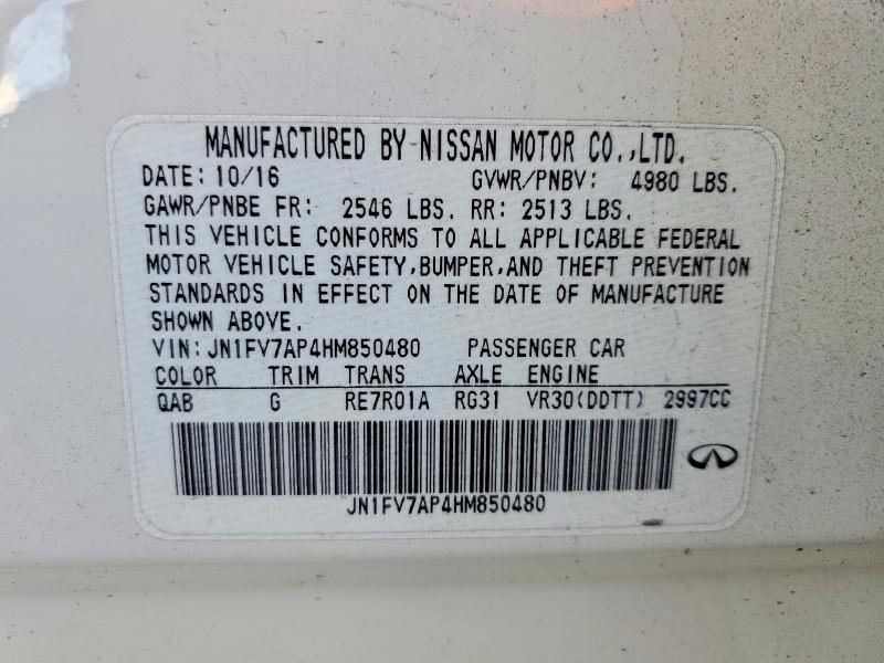 Aukcja sprzedaży 2017 Infiniti Q50, vin: JN1FV7AP4HM850480, numer aukcji: 79477545