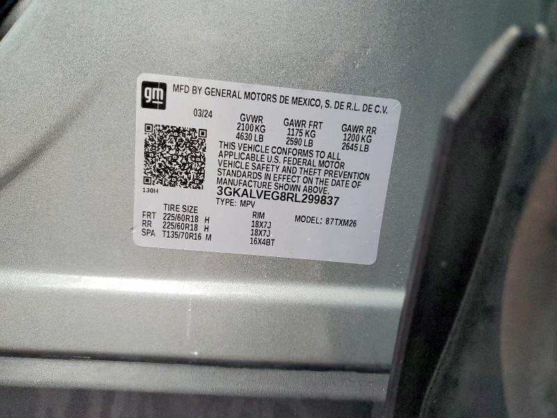 2024 Gmc Terrain მანქანა იყიდება აუქციონზე, vin: 3GKALVEG8RL299837, აუქციონის ნომერი: 78313295