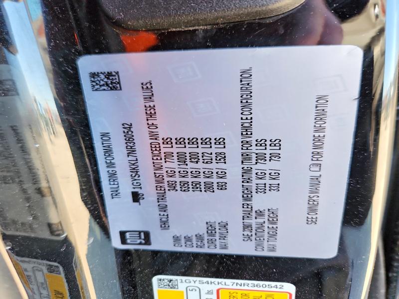 Продажа на аукционе авто 2022 Cadillac Escalade, vin: 1GYS4KKL7NR360542, номер лота: 77515765