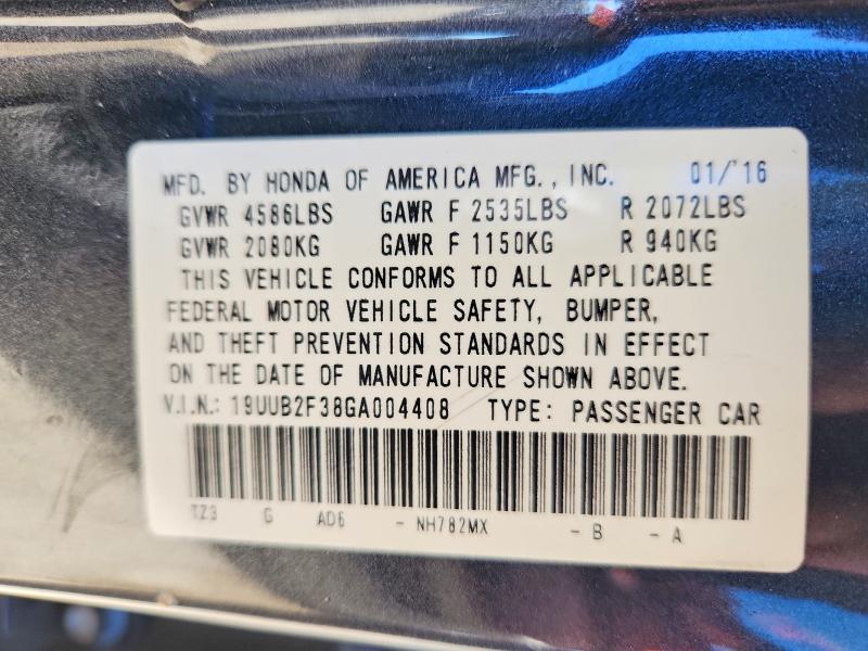 Aukcja sprzedaży 2016 Acura Tlx, vin: 19UUB2F38GA004408, numer aukcji: 78163775