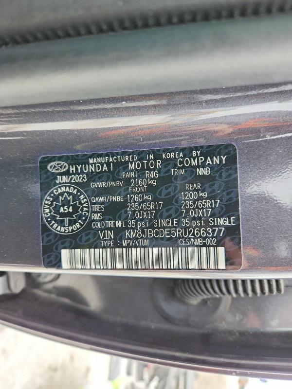 Aukcja sprzedaży 2024 Hyundai Tucson, vin: KM8JBCDE5RU266377, numer aukcji: 77470955