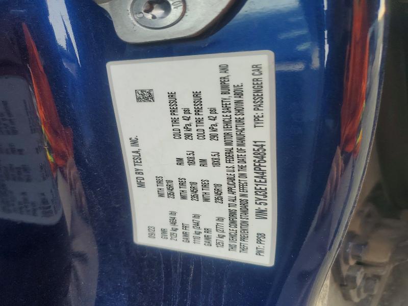 Aukcja sprzedaży 2023 Tesla Model 3, vin: 5YJ3E1EA4PF648541, numer aukcji: 78319165