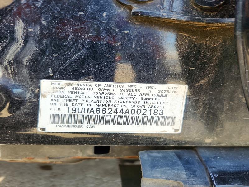 78707395 :رقم المزاد ، 19UUA66244A002183 vin ، 2004 Acura Tl مزاد بيع