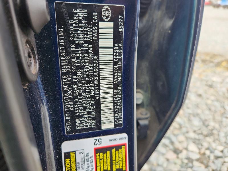 Продаж на аукціоні авто 2018 Toyota Camry, vin: 4T1B11HK9JU602306, номер лоту: 76106185