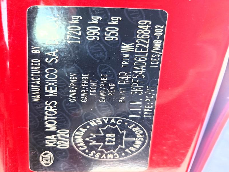 Auction sale of the 2020 Kia Forte, vin: 3KPF54AD6LE226849, lot number: 78798985
