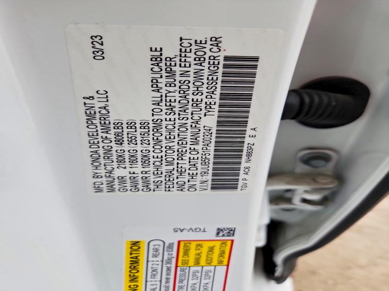 Aukcja sprzedaży 2023 Acura Tlx, vin: 19UUB5F51PA003247, numer aukcji: 76904375
