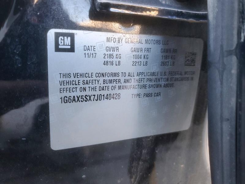 Aukcja sprzedaży 2018 Cadillac Cts, vin: 1G6AX5SX7J0140428, numer aukcji: 75742885