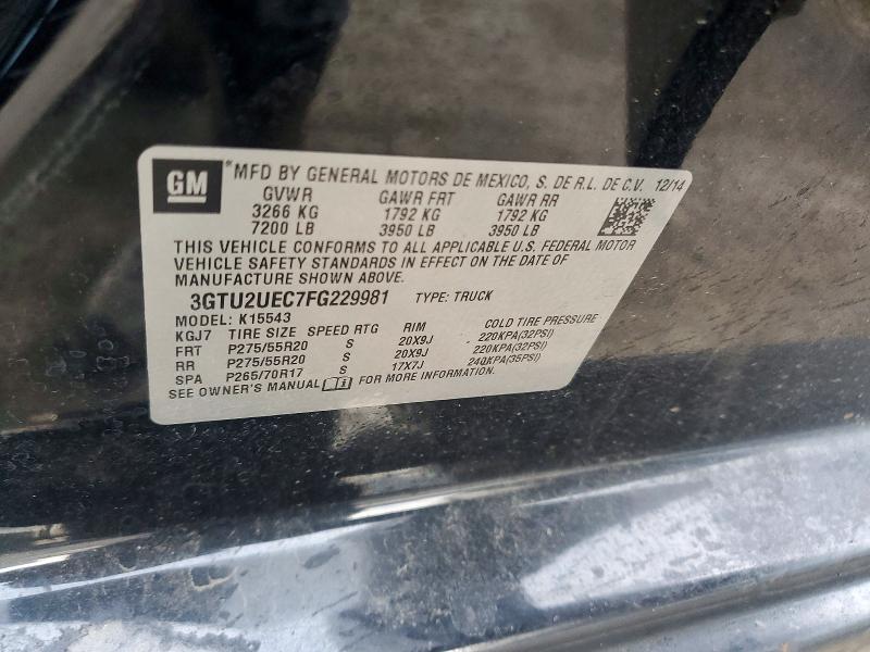 Aukcja sprzedaży 2015 Gmc Sierra, vin: 3GTU2UEC7FG229981, numer aukcji: 76838885