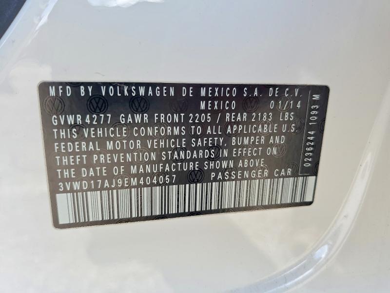 Продаж на аукціоні авто 2014 Volkswagen Jetta, vin: 3VWD17AJ9EM404057, номер лоту: 75859125
