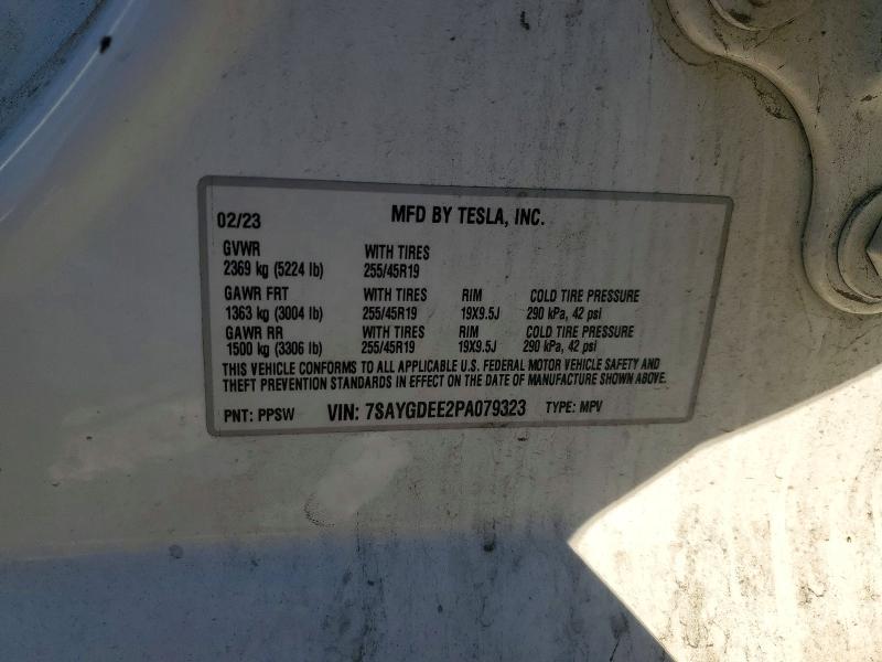 75965535 :رقم المزاد ، 7SAYGDEE2PA079323 vin ، 2023 Tesla Model Y مزاد بيع