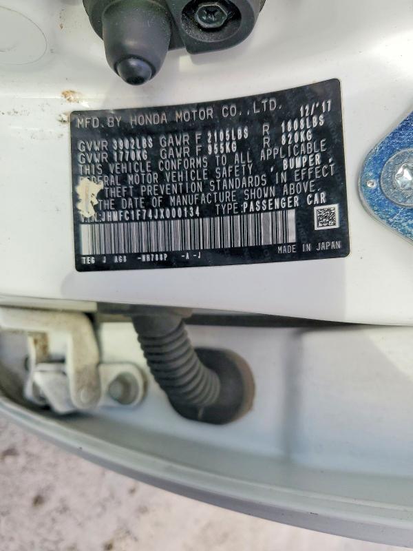Продажа на аукционе авто 2018 Honda Civic, vin: JHMFC1F74JX000134, номер лота: 76493095
