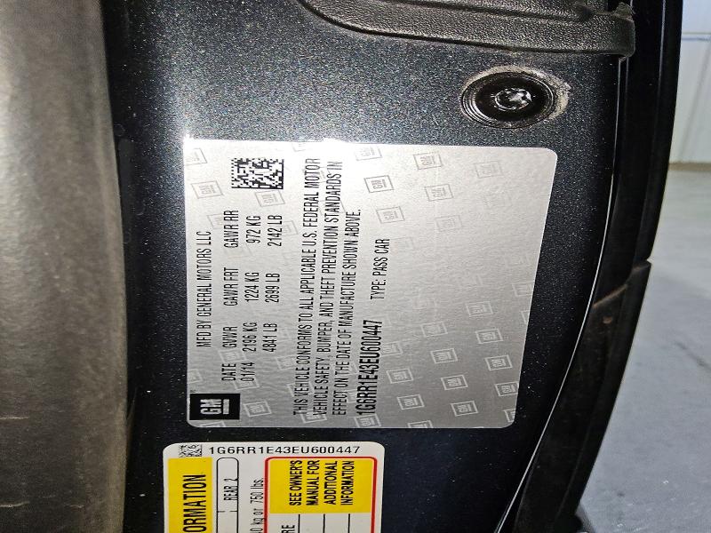 76600485 :رقم المزاد ، 1G6RR1E43EU600447 vin ، 2014 Cadillac Elr مزاد بيع