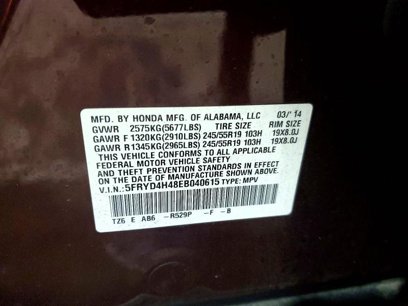 Aukcja sprzedaży 2014 Acura Mdx, vin: 5FRYD4H48EB040615, numer aukcji: 78042145
