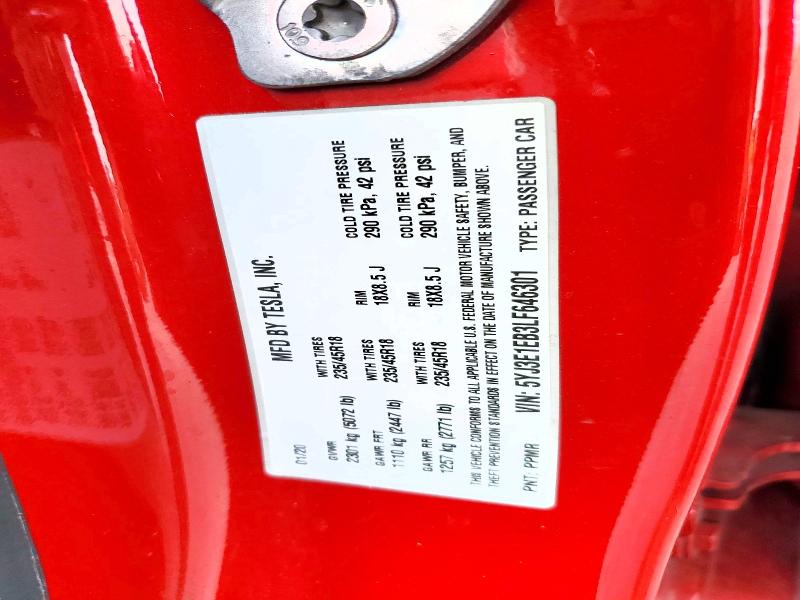 Продаж на аукціоні авто 2020 Tesla Model 3, vin: 5YJ3E1EB3LF646301, номер лоту: 79170225